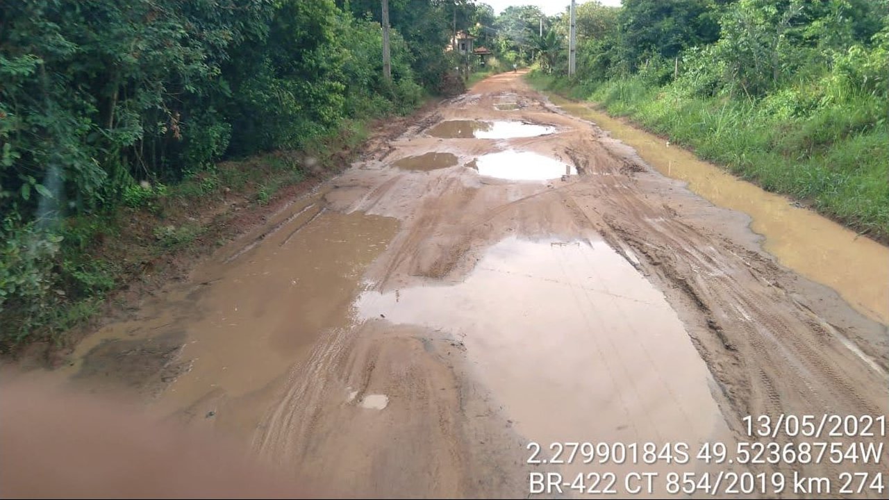 Inspeção de drenagem e plataforma na BR-422