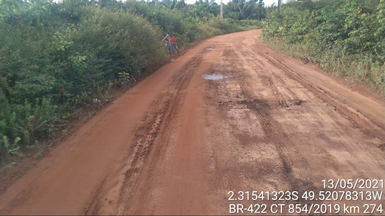 Registro de inspeção técnica da plataforma viária da BR-422